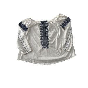 Madewell Blouse Womens‎ XS White Off The Shoulder Boxy Bohemian Boho Coastal